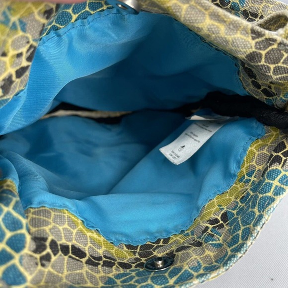 Kavu Canvas Crossbody Purse Snakeskin Pattern Teal Khaki Beige Black Small - Picture 6 of 6